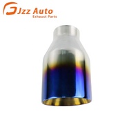 Ujung Knalpot Stainless Steel 51mm hingga 89mm Potongan Miring 160mm Panjang Total Warna Biru Bakar Satu Lubang Keluar