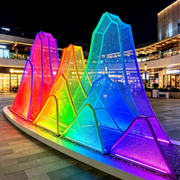 Sculpture paysagère lumineuse extérieure blanc chaud avec design ajouré, installation d'éclairage IP65 étanche et dimmable