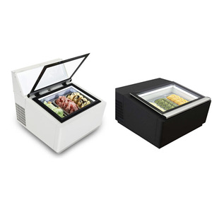 110V 6 Pan Mini Home Ues Ice Cream Cabinet Gelato Display Freezer Hotel Small Table Top Gelato Showcase