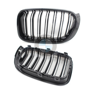 Rejilla Delantera para BMW, Negro Brillante, Doble Línea, para X3 X4 F25 F26 2014 2017, Pieza de Repuesto de Plástico ABS - Product Image 1