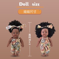 Poupée africaine réaliste de 30 cm avec cheveux afro, poupée reborn noire en vinyle souple pour filles, jouet de confort et cadeau éducatif culturel