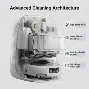 หุ่นยนต์ดูดฝุ่นอัตโนมัติ DJI Quality ROMO พร้อมฟังก์ชั่นทำความสะอาดพื้นอัจฉริยะ ล้างด้วยน้ำร้อน ป้องกันการขัดถูแบบคู่ ทำความสะอาดตัวเองได้ - Product Image 4