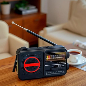 Radio solaire multifonctionnelle à manivelle 8 bandes FM AM SW avec lampe torche LED, lecteur MP3 BT TF USB, radio portable pour le camping en plein air - Product Image 3