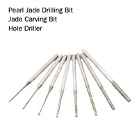 Foret diamanté électroplaqué à pointe de sculpture pour perles rondes, tige de 2,35 mm, longueur 48 mm, pour perçage de trous dans le jade et la tuile