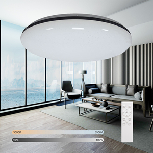 Luz Led de techo con cubierta estrellada sin marco, iluminación regulable de 18W y 24W con control remoto CCT para el hogar, montaje de Superficie redonda blanca - Product Image 1