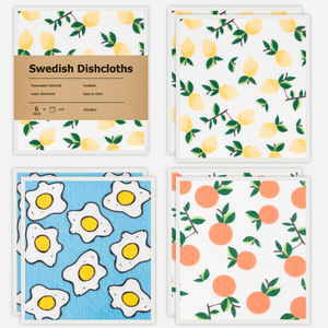 ผ้าเช็ดจานครัวทรงสี่เหลี่ยมมีลวดลายต่างๆ-สำหรับล้างจานและสุขาภิบาล - Product Image 6