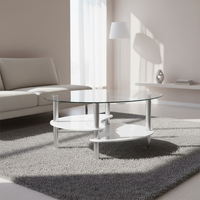 Ensemble de tables basses en verre nordique, tables de salon de luxe, design moderne
