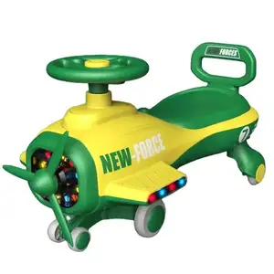 New Design Anti-rollover Plane Model Baby Swing Car Ride On Toys With Large Seat Light And Music For 1-4 Year Old Kid