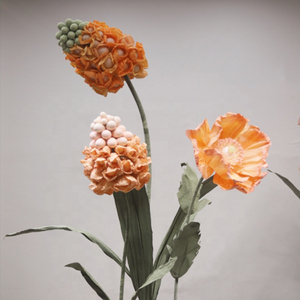 Ensemble de fleurs géantes en papier crépon H-151, coquelicot sur pied pour décoration de fenêtre, ensemble floral pour mariage et fête, présentation en magasin - Product Image 3