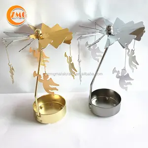 Portacandele rotanti all'ingrosso di alta qualità in metallo angel tea light