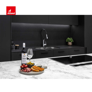 Alland Base mobili Interior Design Free Standing lacca opaca <span class=keywords><strong>MDF</strong></span> pannello porta di stoccaggio armadi da cucina con lavello - Product Image 5