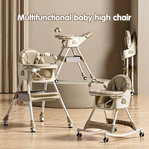 Seggiolone Multifunzionale Pieghevole per Bambini, Sedia da Pranzo Regolabile, Sedia a Dondolo per Neonati, Seggiolone per Bambini - Product Image 2