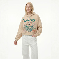 Sweat-shirt à capuche zippé pour femme, style européen et américain, collection automne 2026, coupe ample, manches longues, imprimé chat de dessin animé, veste décontractée POD