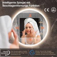 Miroir mural LED rétroéclairé sans cadre personnalisé, style moderne, avec anti-buée, lampe tactile intelligente, idéal pour salon, salle de sport, hôtel, éclairage intégré