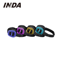Casque de disco silencieux pliable à trois canaux Hi-Fi avec lumière LED 500M, casque silencieux, casque de disco RF890