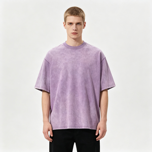 Camiseta Oversize de Algodón 100% con Lavado Ácido para Hombre, Precio de Fábrica, Etiqueta Personalizada, Marca Blanca, Color Sólido, Camiseta con Gráficos - Product Image 2