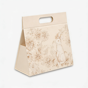 Caja de regalo magnética triangular premium plegable con asa para set de cosméticos, para crema facial, sérum, con asa y logotipo OEM. - Product Image 4