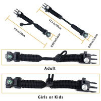 Bracelet de survie en paracorde réglable 20-en-1 pour l'extérieur avec lampe SOS étanche, allume-feu, briquet électronique, boussole et sifflet