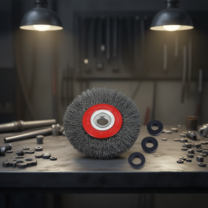 Cepillo Circular Ttake de 125x25 mm con Alambre de Acero y Eje de 20 mm para Pulir Metal - Product Image 3