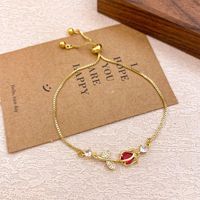 Gelang Pesona Bunga Lapis Emas 18K untuk Wanita dengan Zirkon Setting Cakar, Trendi dan Keberuntungan, Cocok untuk Hadiah Ulang Tahun