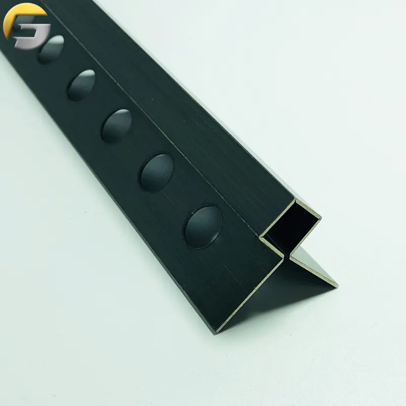 E WL715 EFAN Factory Supply Easy Installation Punching Holes Metal Black Profile Male Angle Connection Corner Protecting Trims