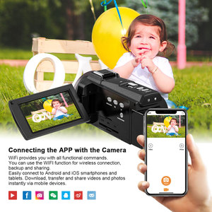 กล้องวิดีโอดิจิตอล 4K สำหรับถ่ายวิดีโอแบบ Vlogging พร้อมระบบออโต้โฟกัส ความละเอียด 48MP รองรับการเชื่อมต่อ WiFi หน้าจอพลิกได้ 3.0 นิ้ว DV 254KM 4K Digi - Product Image 4