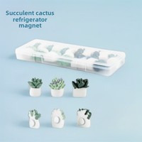 Usine directe résine blanche succulente en pot Cactus aimant de bureau à domicile pour réfrigérateur et tableau blanc fournitures scolaires polyvalentes