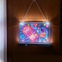 Tableau lumineux publicitaire transfrontalier LED en PP/tissu non tissé de 16 pouces, panneau de traçage lumineux RVB fluorescent