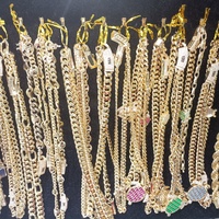 Pulsera de Cadena Cubana Chapada en Oro de 14K al por Mayor, Joyería de Latón Estilo Hip Hop con Cristales de Circonia Cúbica, Pulsera de Cobre para Hombres y Mujeres