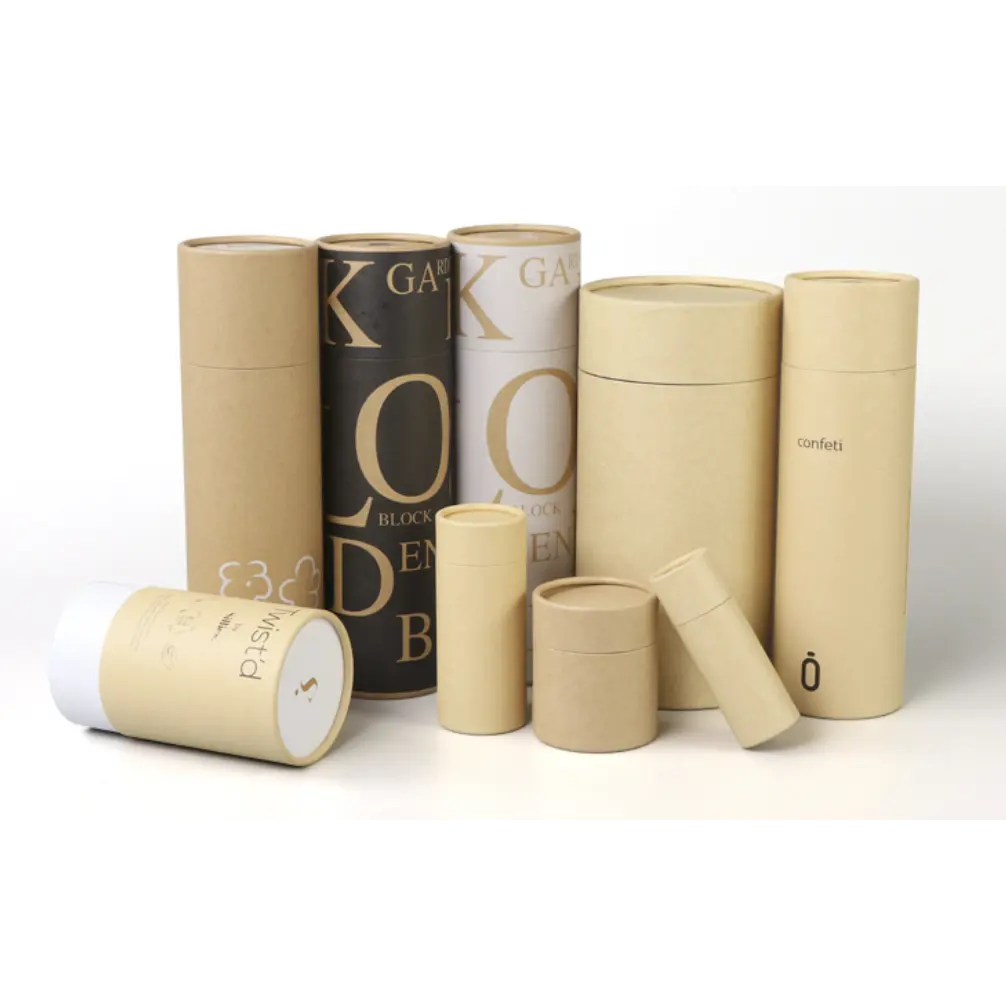 Boîte ronde environnementale d'emballage de bidon de thé de carton de boîte de cylindre de papier d'ECO avec la conception faite sur commande