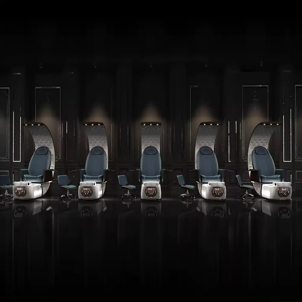 Новый стиль, роскошный искусственная Массажная ножная и педикюрная кресло с подсветкой, индивидуальный цветной логотип для маникюрного магазина
