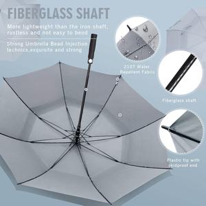 Parapluie de golf en fibre de verre coupe-vent extra large robuste à double couche à ouverture automatique pour la pluie, les sports et les jeux, compatible chariot de golf - Product Image 3