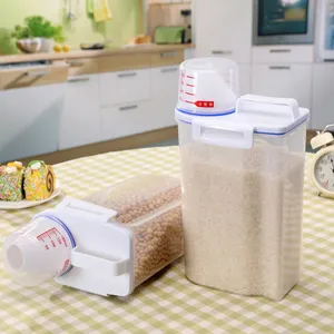 المنزلية الحشرات واقية الأرز صندوق تخزين شفافة المطبخ الجافة الغذاء الأرز صندوق تخزين مع مقبض