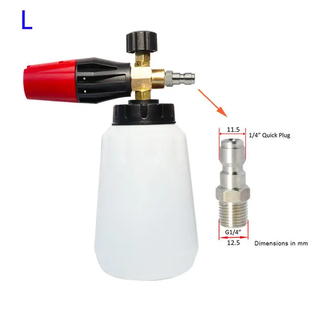 Car Wash Foam Bottle High Pressure Snow Foam Lance Soap Bottle With 1/4 Quick Release Connector Auto Cleaning Tools