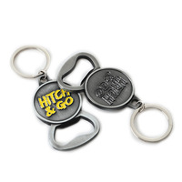 Porte-clés en métal multifonctionnel de style européen brossé rétro personnalisable, ouvre-bouteille de bière, pendentif