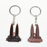 Porte-clés 3D en alliage de zinc promotionnel de conception libre personnalisé Souvenir de porte-clés de bâtiments d'attraction touristique célèbre