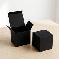 Boîte rigide en carton noir mat personnalisable pour cosmétiques et huiles essentielles, impression UV, logo, design quadricolore