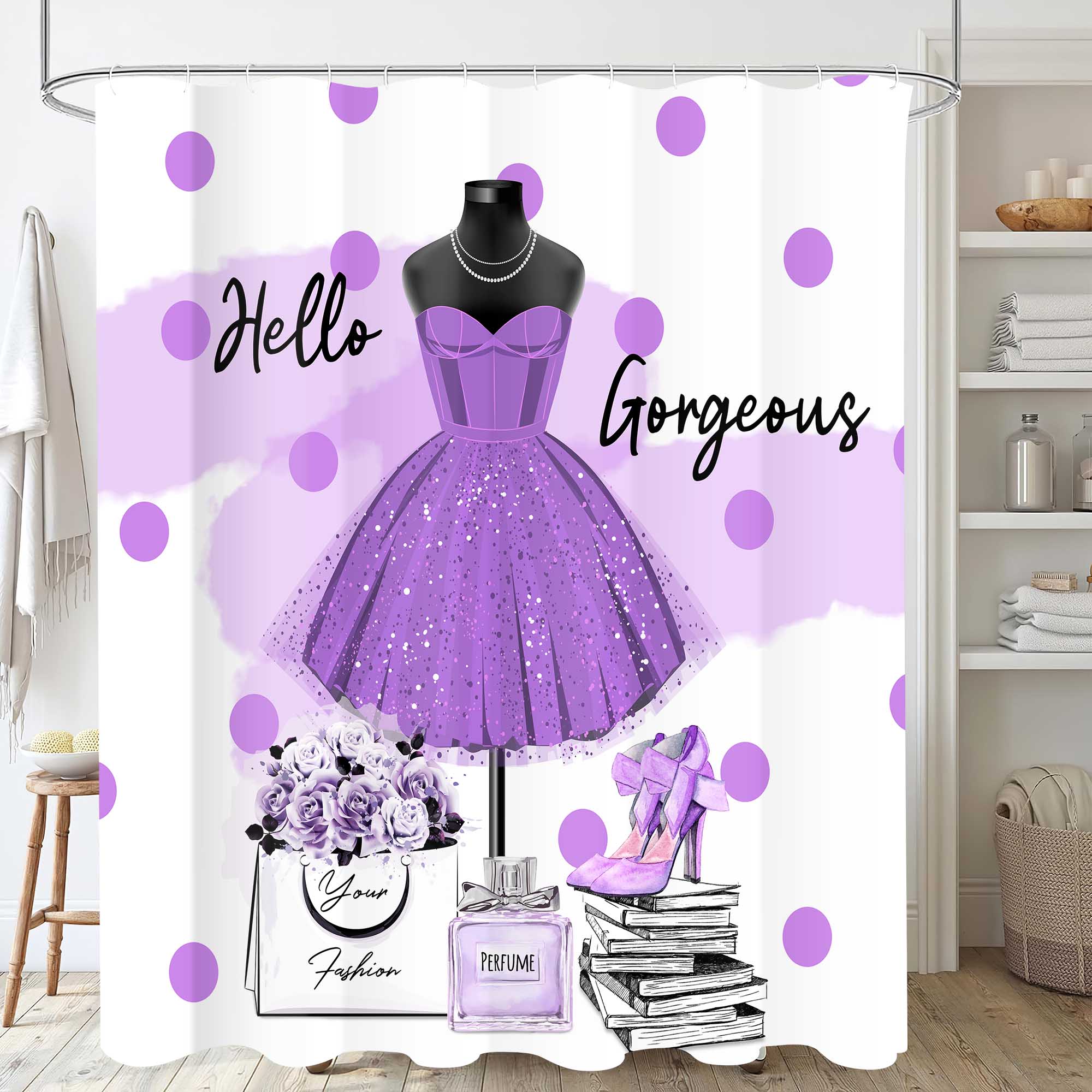 JY170 (21) Purple Polka Dot Dress