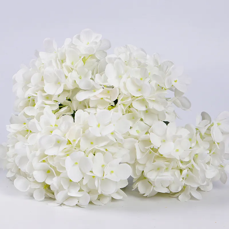 Amazon hot sale hydrangea flower multiple color silk Bouquet artificial hydrangea for Wedding home Decoration