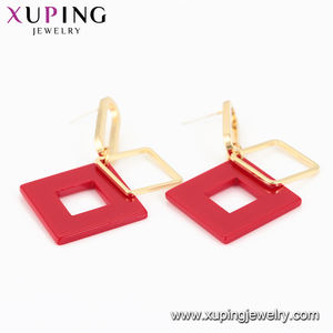 <span class=keywords><strong>E</strong></span>-1025 Xuping-pendientes acrílicos con forma cuadrada, joyería popular, cierre de tipo tuerca - Product Image 6