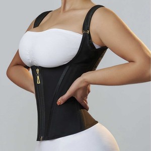 Corset de maintien de la taille pour <span class=keywords><strong>femme</strong></span> avec logo personnalisé, contrôle moyen, jersey de fitness sans couture avec fermeture éclair, Fajas Colombianas Moldeadoras - Product Image 5
