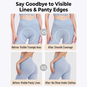 <span class=keywords><strong>Slip</strong></span> a vita alta senza cuciture da <span class=keywords><strong>donna</strong></span>, anti-camel toe, per yoga e sport, con inserto traspirante, invisibili - Product Image 4