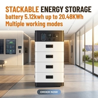 Equipo de Almacenamiento de Energía Doméstico Apilable de 20kwh, Contenedor de 204v para Suministro con Inversor de Voltaje Solar