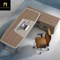 Bureau de direction de luxe moderne de haute qualité en forme de L pour patron avec espace de rangement bureau de direction pour chef de direction