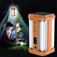 Lampe solaire de camping grande taille à succès, portable et rechargeable, avec LED lumineuses sur 4 côtés, pour la randonnée et le camping en extérieur