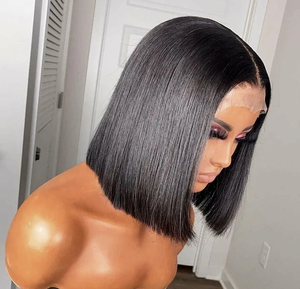 Bán buôn Peru Trinh Remy tóc con người ngắn Bob glueless ren phía trước tóc giả trong suốt cho Ren lớp biểu bì phù hợp tóc - Product Image 4