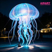 Décoration géante gonflable en forme de méduse avec éclairage LED, méduse gonflable lumineuse suspendue pour décoration de plafond sur le thème de l'océan pour mariage