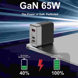 WISESIR 65W USB C <span class=keywords><strong>Cargador</strong></span> rápido con tecnología PPS Portátil PD QC3.0 para iPhone 17/16/15/14 <span class=keywords><strong>Pro</strong></span> Max Adaptador de viaje para computadora portátil - Product Image 4
