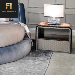 Encanto único de lujo con características suaves cama de tela <span class=keywords><strong>azul</strong></span> King Size camas circulares dormitorio de Hotel cama redonda Doble - Product Image 3