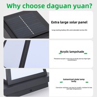 Lampe solaire LED de jardin, IP65, acier inoxydable, design moderne, éclairage de chemin extérieur, télécommande pour jardin